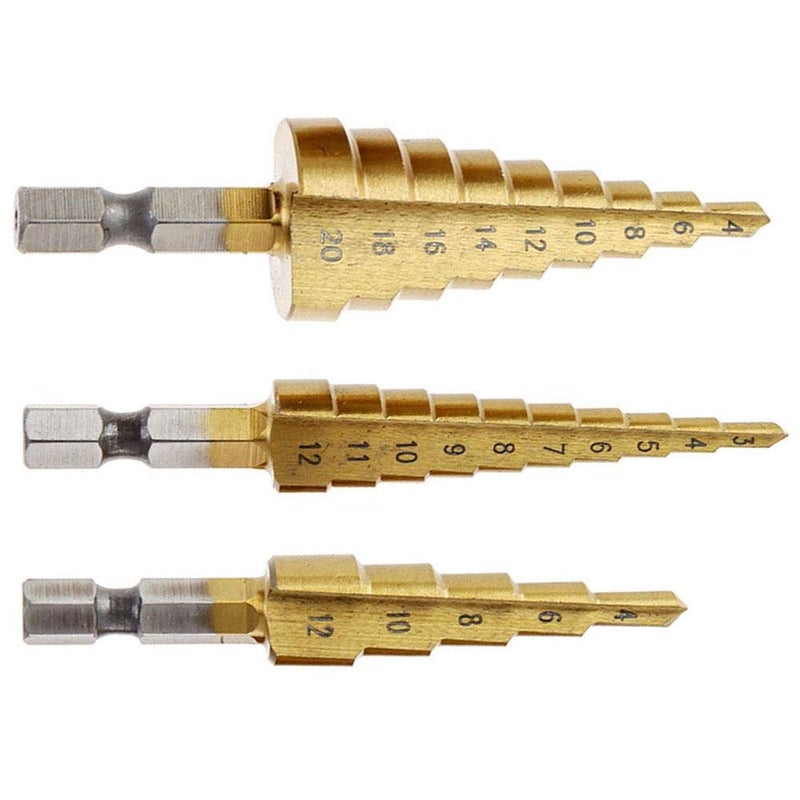 Generic Titanium Step Drill Bit Set High Speed Steel Hole Cutter Power Tools - Image 1