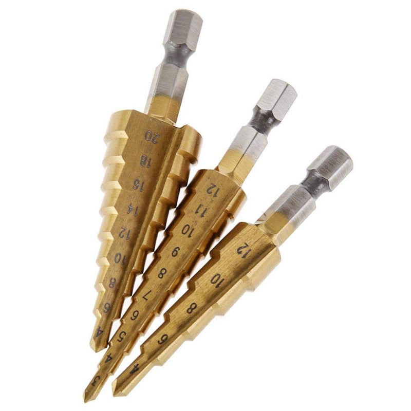 Generic Titanium Step Drill Bit Set High Speed Steel Hole Cutter Power Tools - Image 5
