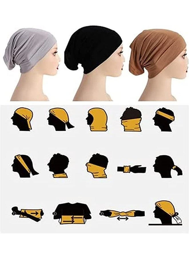 FASHION MANIA - 6-Piece Women Under Scarf Hat Cap Bone Bonnet Hijab Islamic Muslim - Image 1