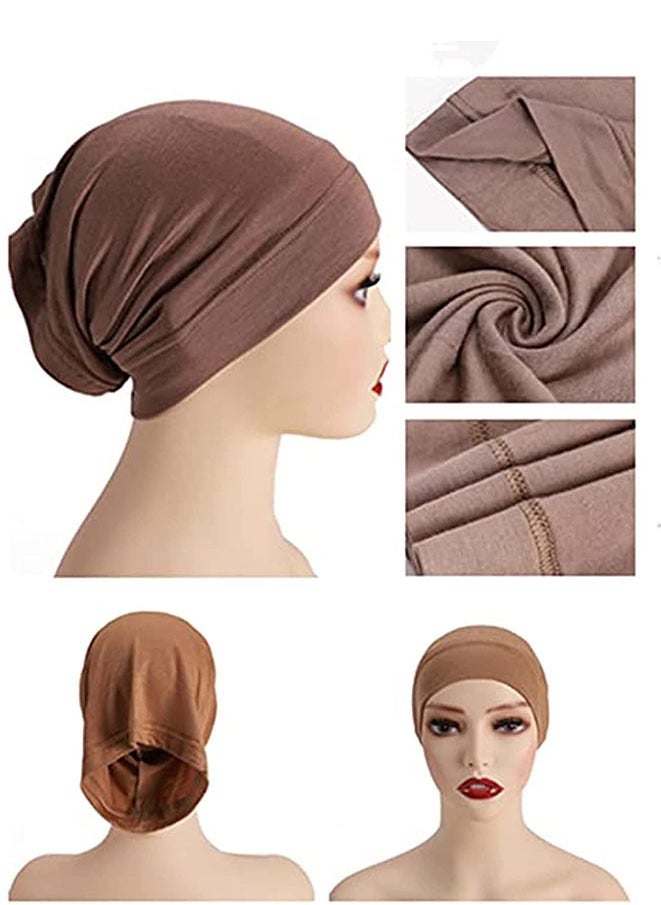 FASHION MANIA - 6-Piece Women Under Scarf Hat Cap Bone Bonnet Hijab Islamic Muslim - Image 1