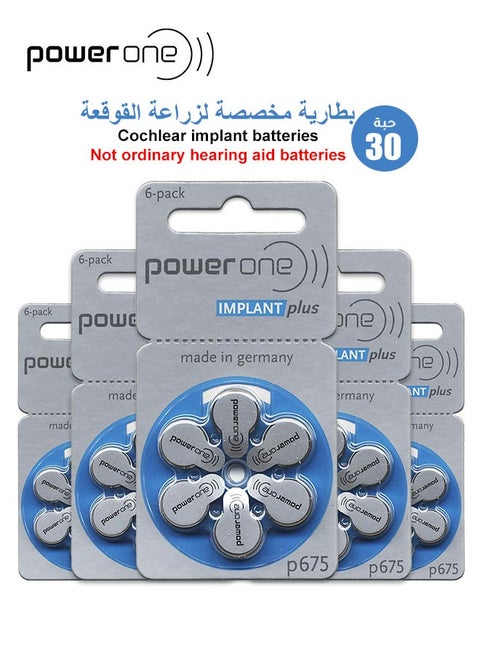 30 Piece Dedicated Cochlear Implant Batteries,Size P675P