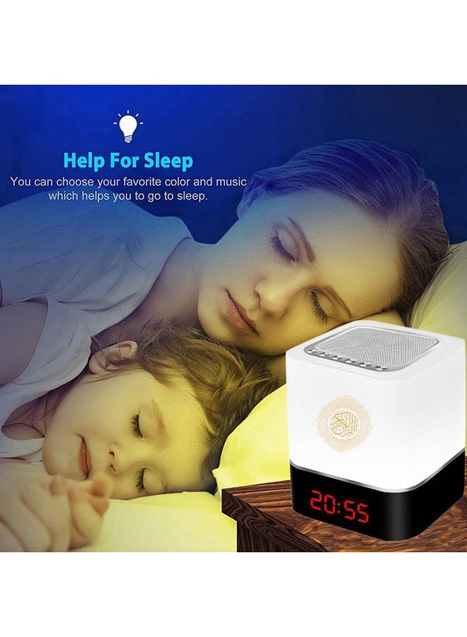 ELTRAZONE Wireless Quran Bluetooth Speaker with Touch Lamp & Remote Control – White | LED Color Changing Night Light | Built-in Full Quran Recitation & Islamic Audio | Portable Speaker for Home, Travel, Gifts | Rechargeable, Easy-to-Use Islamic Gadget - Image 2