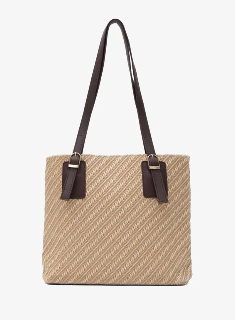 Valenne Rattan Shoulder Bag Coffee.