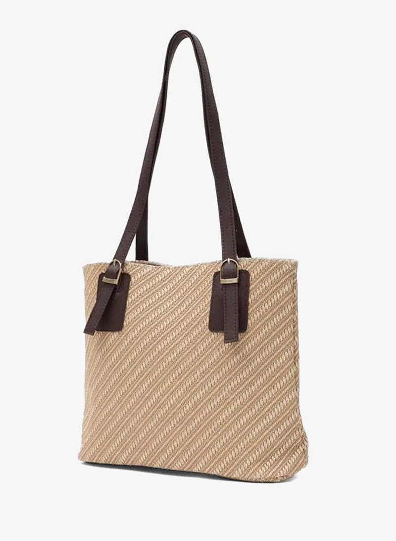 Shule Bags  Valenne Rattan Shoulder Bag Coffee. for Women | Best Price UAE