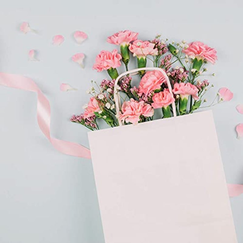 PBAG W -10 حقيبة حفلات ورقية بمقبض ملتوي 10 قطع، مقاس 24 سم × 28 سم × 12 سم، أبيض - Image 3