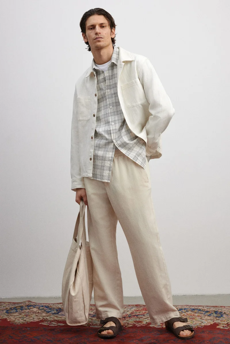 اتش اند ام Regular Fit Textured overshirt