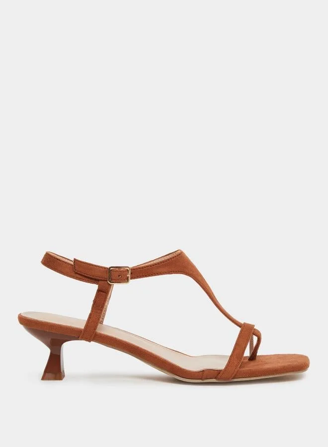 ستايلي صندل بكعب وحزام خلفي ورباط أمامي