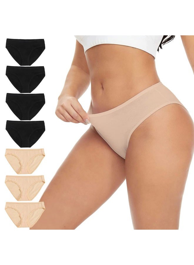 SNM Apparels Womens Underwear- Cotton Underwear for Women– Soft, Breathable, Lightweight, Stretch, Hipster Panties For Ladies, 7-pack Basic Mix, M - Image 1