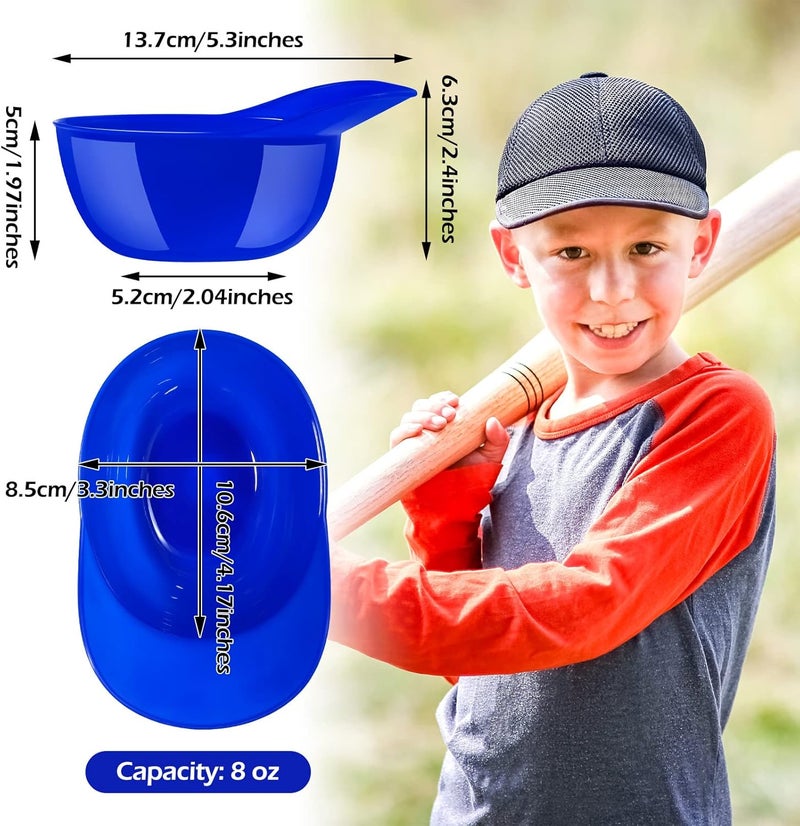 RONRONS 12 Pieces Baseball Helmet Ice Cream Bowls 8 oz Mini Baseball Cap Snack Bowls Plastic Sundae Bowl Kids Chip Cups for Party Dessert Supplies - Image 2