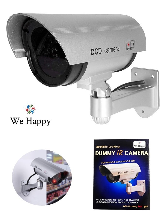 وي هابي كاميرا مراقبة CCTV وهمية مع ضوء LED وامض ، نظام مراقبة مزيف قابل للتعديل تصميم رصاصة مقاوم للماء آمن للاستخدام الداخلي في الهواء الطلق  - Image 1