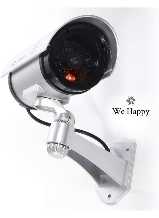وي هابي كاميرا مراقبة CCTV وهمية مع ضوء LED وامض ، نظام مراقبة مزيف قابل للتعديل تصميم رصاصة مقاوم للماء آمن للاستخدام الداخلي في الهواء الطلق  - Image 2
