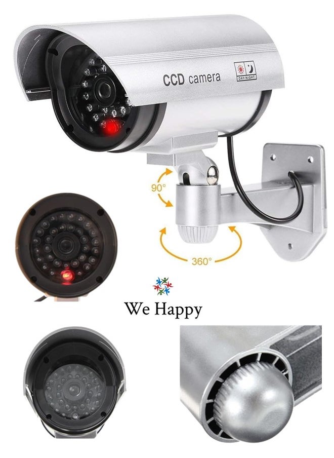وي هابي كاميرا مراقبة CCTV وهمية مع ضوء LED وامض ، نظام مراقبة مزيف قابل للتعديل تصميم رصاصة مقاوم للماء آمن للاستخدام الداخلي في الهواء الطلق  - Image 3