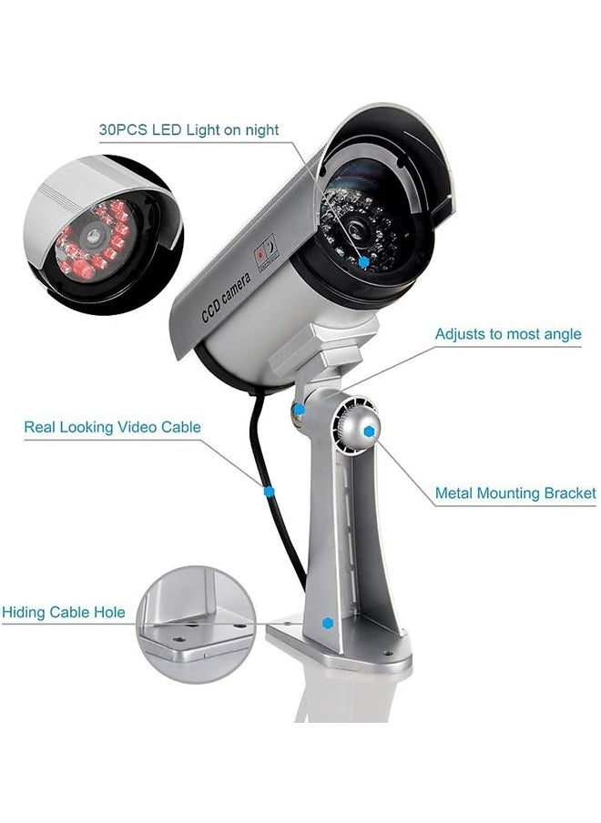 وي هابي كاميرا مراقبة CCTV وهمية مع ضوء LED وامض ، نظام مراقبة مزيف قابل للتعديل تصميم رصاصة مقاوم للماء آمن للاستخدام الداخلي في الهواء الطلق  - Image 5