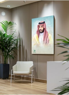 لوحة لوحة كانفاس على إطار خشبي لليوم الوطني السعودي بتصميم القائد محمد بن سلمان  - Image 2