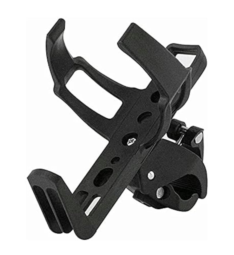 FASTPED Adjustable Bicycle Water Bottle Cage Holder Rack Bottle Holder and No Tools Needed Bracket Stand for Cycle Accessories | Expandable & Adjustable Bottle Cage with Upgraded Clamp, (Black) - Image 1