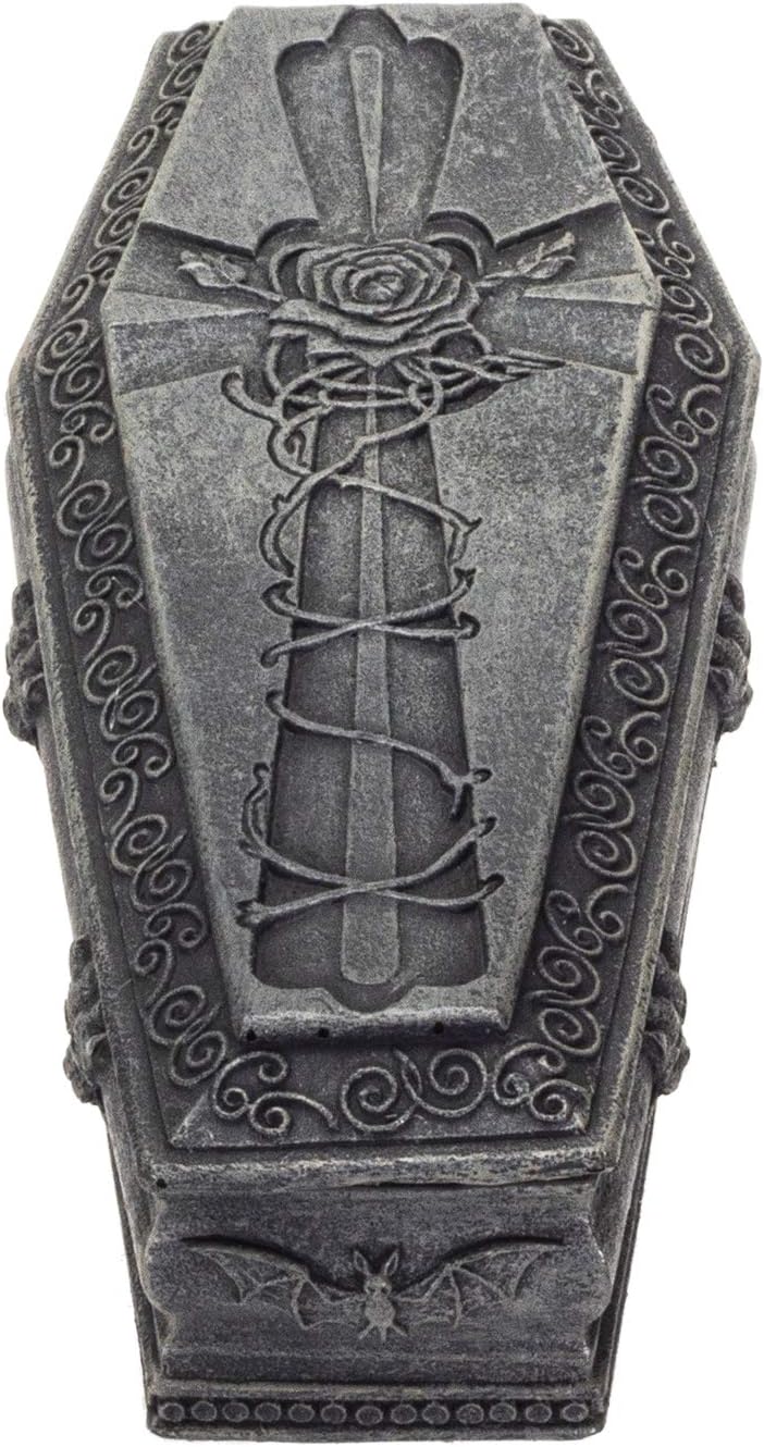 Summit Collection Gothic Gargoyle Coffin Box with Rose Cross Design for Jewelry and Trinkets - Image 4