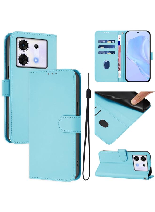 Zaboon Case For Infinix Zero 30 5G Skin Feel Solid Color Leather Phone Case with Lanyard - Image 1