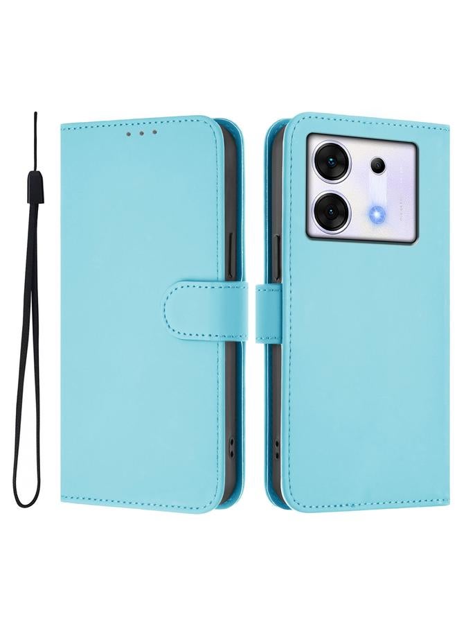 Zaboon Case For Infinix Zero 30 5G Skin Feel Solid Color Leather Phone Case with Lanyard - Image 2