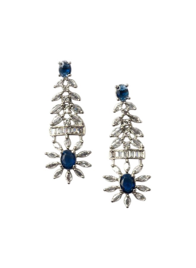 StileAdda Silver-Plated Cubic Zirconia & American Diamond-Studded Jewellery Set - Image 4