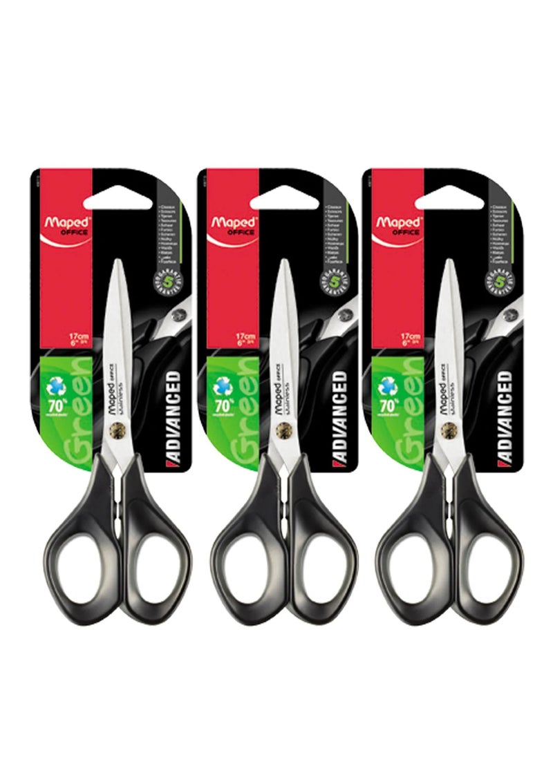 Maped 3-Piece Advanced Symmetrical Scissors 17cm Length  - Image 1
