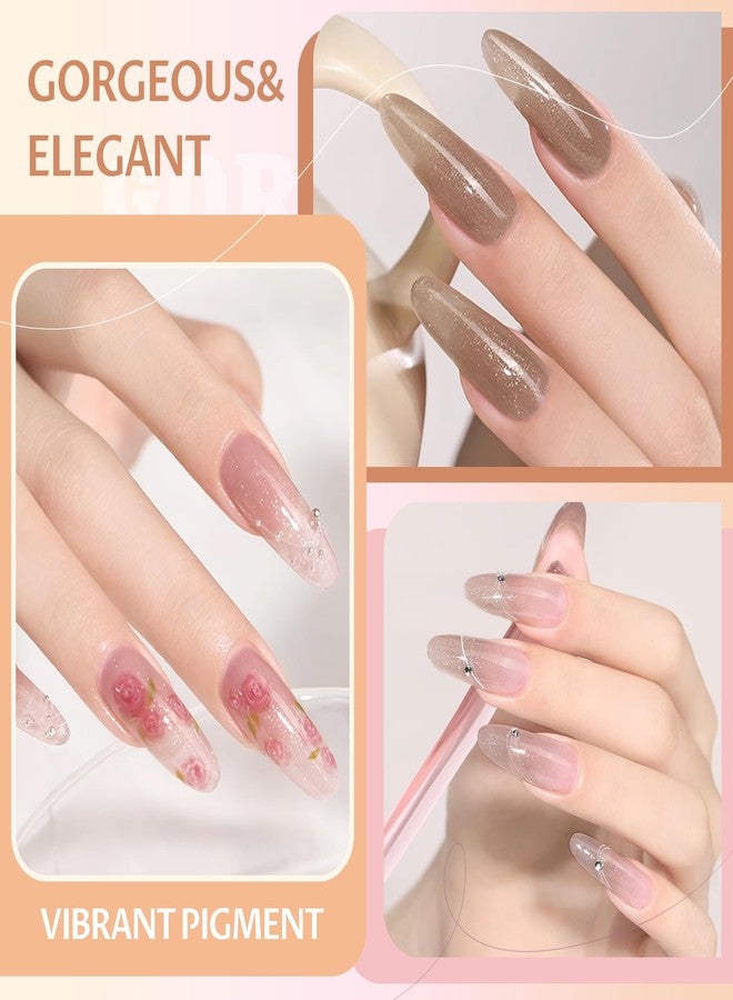 ABAC Solid Jelly Gel Nail Polish Set Hema Free Sheer 24 Colors w/Dual Brush - Nude Pink Shades,Non-Toxic & Transparent Long-Lasting Soak-Off Gel Kit for Home & Salon Use-Spring/Summer Nails - Image 2