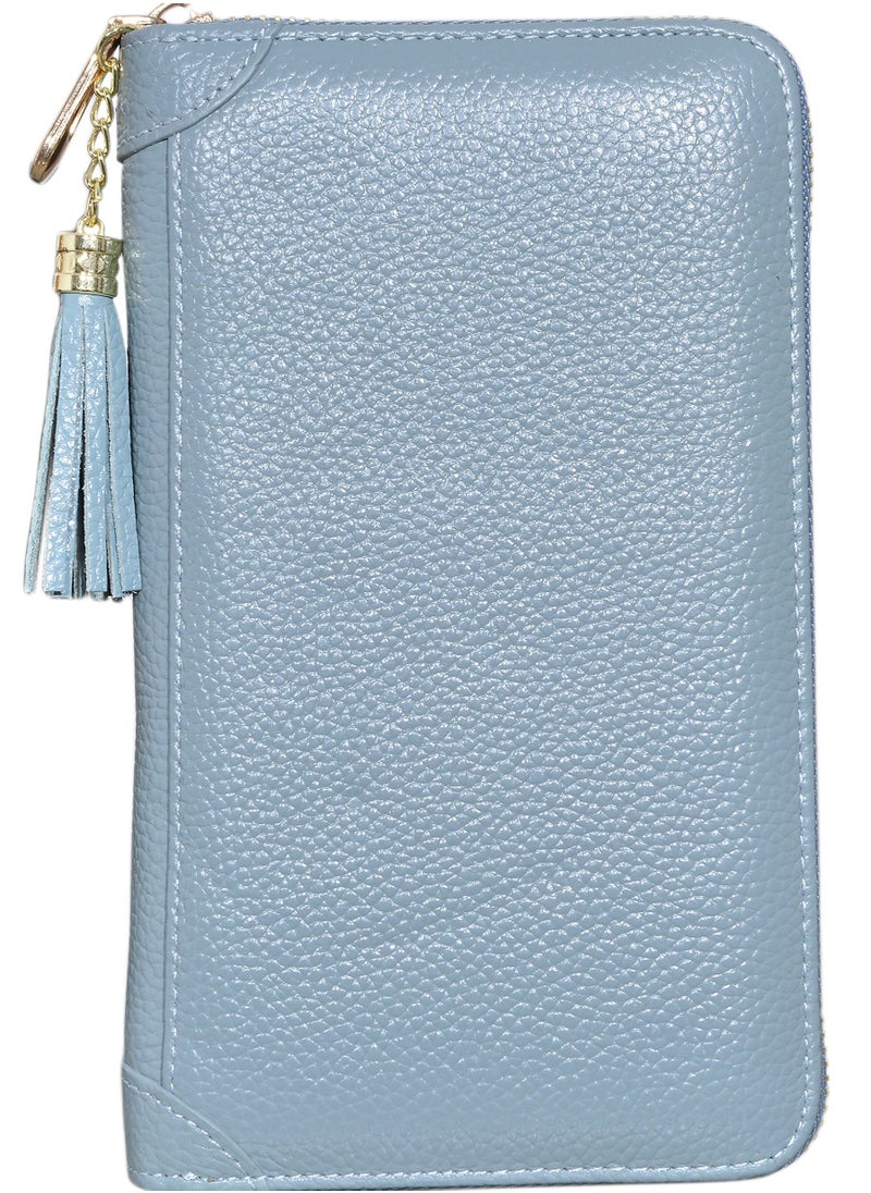 KASTWAVE Genuine Leather Credit Card Holder Zipper Wallet, RFID Blocking Secure Card Case, Leather Card Case Organizer with 60 Card Slots, Suitable for Women Girl Perfect Gift  - Image 2