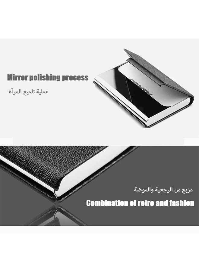 Ssovi Portable Practical Metal Business Card Holder, Fashionable Business Card Box，Business Card Case, Business Card Holderfor Men and Women, Pocket Metal Card Case,Stainless Steel Card Holder Dark Gray  - Image 2