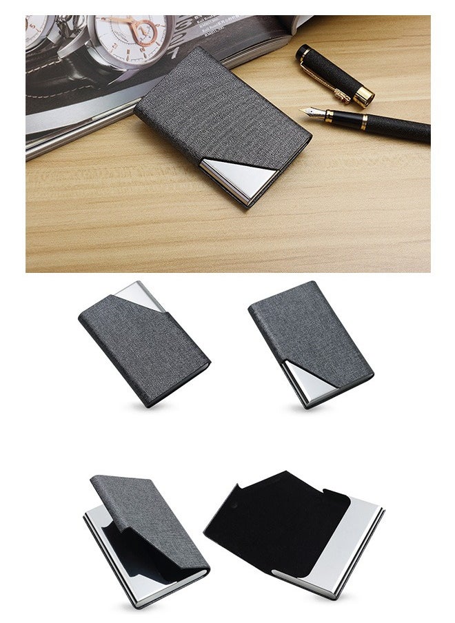 Ssovi Portable Practical Metal Business Card Holder, Fashionable Business Card Box，Business Card Case, Business Card Holderfor Men and Women, Pocket Metal Card Case,Stainless Steel Card Holder Dark Gray  - Image 3