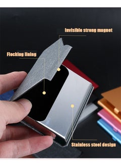 Ssovi Portable Practical Metal Business Card Holder, Fashionable Business Card Box，Business Card Case, Business Card Holderfor Men and Women, Pocket Metal Card Case,Stainless Steel Card Holder Dark Gray  - Image 4
