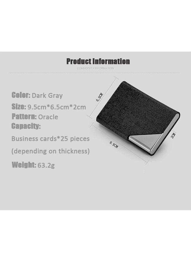 Ssovi Portable Practical Metal Business Card Holder, Fashionable Business Card Box，Business Card Case, Business Card Holderfor Men and Women, Pocket Metal Card Case,Stainless Steel Card Holder Dark Gray  - Image 5
