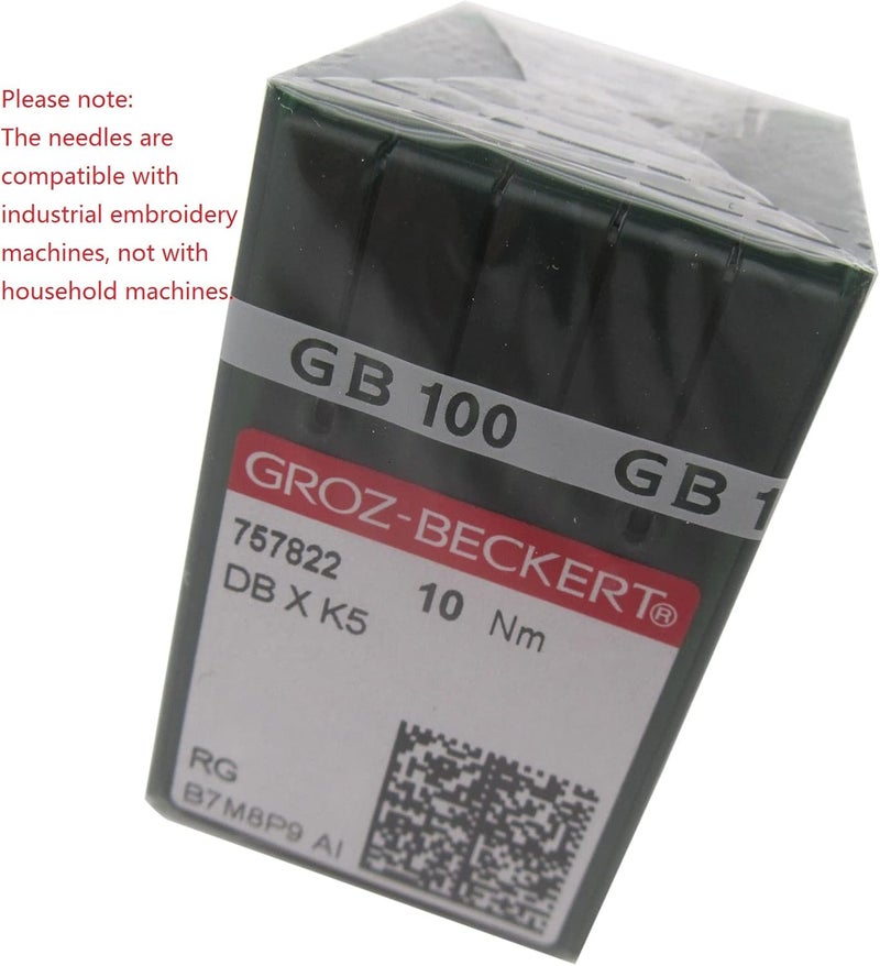 ckpsms GROZ-BECKERT Needle in Clear Plastic Box- 100 Groz Beckert DBXK5 Industrial Embroidery Sewing Machine Needles Compatible with Tajima Barudan SWF (Size 110/18) - Image 3