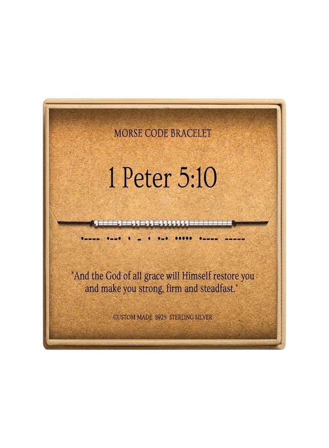 Loved Creations Sterling Silver Christian Bracelets for Women | 1 Peter 5:10 Bible Verse Morse Code | S925 Bracelets Inspirational Gifts for Women - Image 1