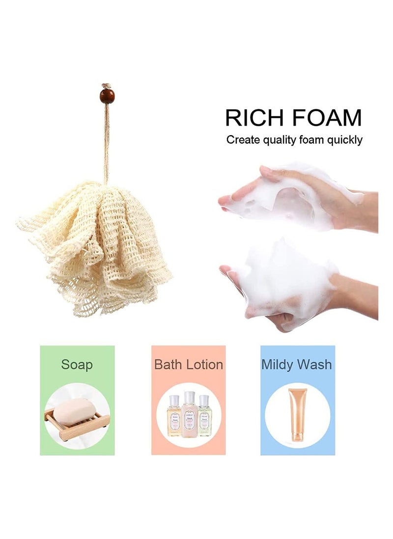 SYOSI Loofah Bath Sponges, XL Large Mesh Pouf Shower Ball, Loofah Sponge, Body Scrubber, Bath Sponge- Full Lather Cleanse, Exfoliate with Beauty Bathing Accessories for Men and Women Shower Use 4 Pack  - Image 4