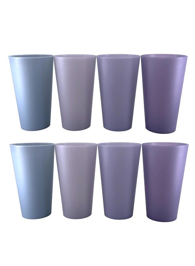 WEXINHAO 32 oz Plastic Cups Reusable, Unbreakable Plastic Tumblers set of 8, BPA Free Microwave & Dishwasher Safe Eco-Friendly Drinks Cup for Kitchen, Home, Office, Outdoor (Grey Stone) - Image 1