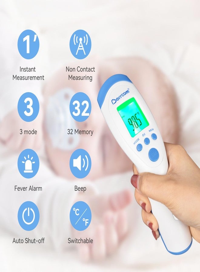 Berrcom Non-Contact Infrared Forehead Thermometer for Adults and Kids, 3-in-1 Digital Fever Thermometers with LCD Display and Fever Alert, Contactless Temperature Reader - Image 4