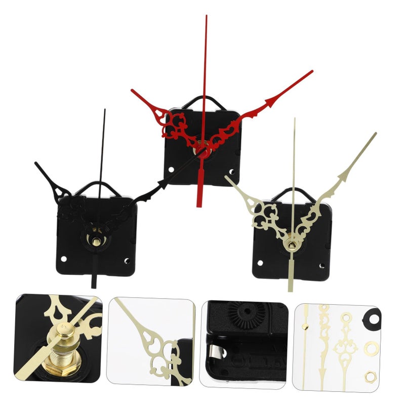 Retro Mute Wall Clock Silent Movement Kit 3 Sets Easy Install For Living Room - Image 4