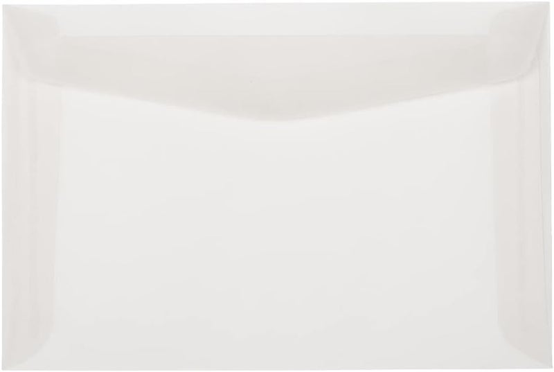 JAM Paper 6 x 9 Booklet Translucent Vellum Envelopes - Clear - 50/Pack - Image 1
