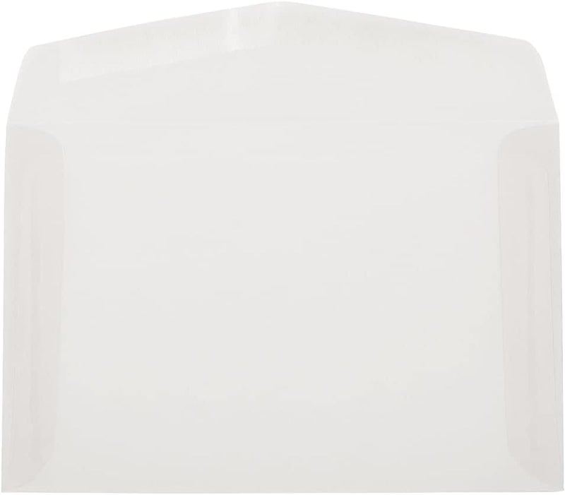 JAM Paper 6 x 9 Booklet Translucent Vellum Envelopes - Clear - 50/Pack - Image 2