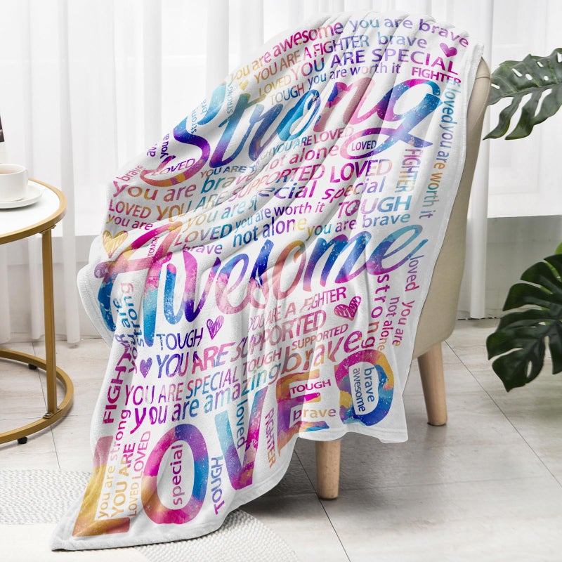 Hakumata Vibrant Blanket for Women Men - Super Soft Hug Throw for Boys & Girls, Inspirational Get Well Gift After Surgery or Illness, Cancer Care Gifts for Women, Recovery & Healing Blanket 50"x60" - Image 2