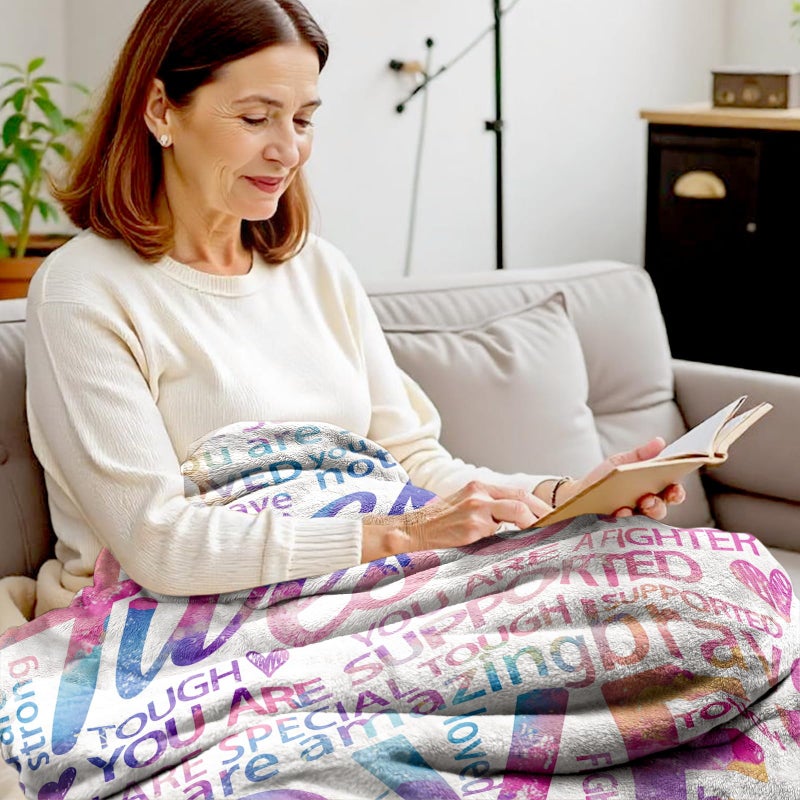 Hakumata Vibrant Blanket for Women Men - Super Soft Hug Throw for Boys & Girls, Inspirational Get Well Gift After Surgery or Illness, Cancer Care Gifts for Women, Recovery & Healing Blanket 50"x60" - Image 3