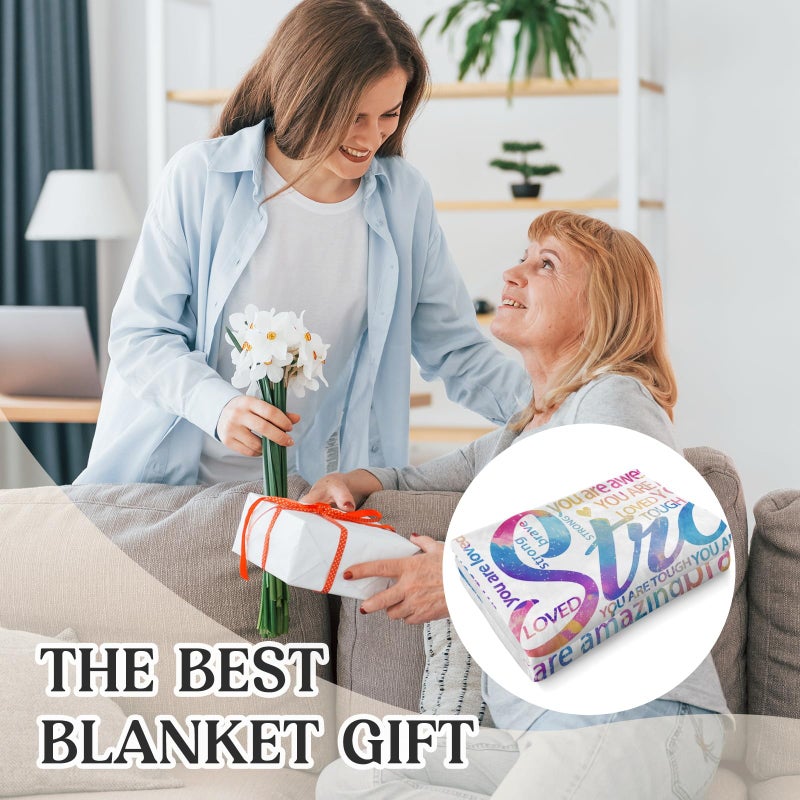 Hakumata Vibrant Blanket for Women Men - Super Soft Hug Throw for Boys & Girls, Inspirational Get Well Gift After Surgery or Illness, Cancer Care Gifts for Women, Recovery & Healing Blanket 50"x60" - Image 4