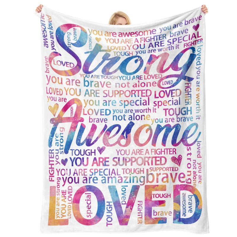 Hakumata Vibrant Blanket for Women Men - Super Soft Hug Throw for Boys & Girls, Inspirational Get Well Gift After Surgery or Illness, Cancer Care Gifts for Women, Recovery & Healing Blanket 50"x60" - Image 1