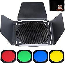 Godox GODOX Godox BD-04 Barn Door Solidly Barndoor Kit for 7Ã¢â‚¬Â Standard Reflector with Honeycomb Grid and 4 Color Gel  - Image 1