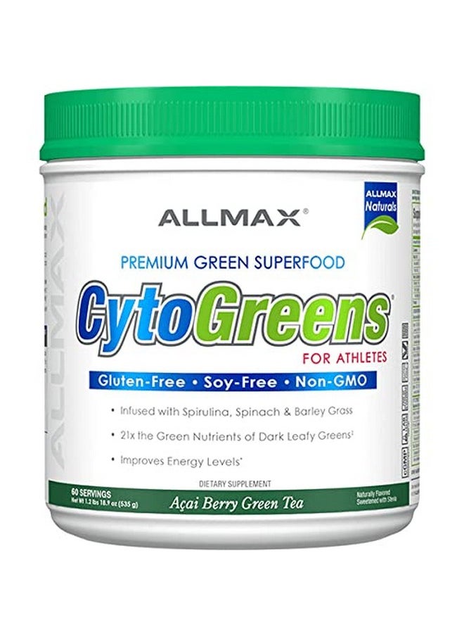 AllMax Nutrition Cytogreens Super Greens Powder Infused With Spirulina Spinach  Barley Grass Supports Immune Health And Digestive Function Gluten Free And Vegan Friendly 535 Grams  - Image 1