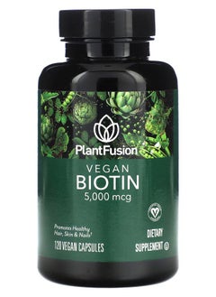 PlantFusion Vegan Biotin 5000 mcg 120 Vegan Capsules 