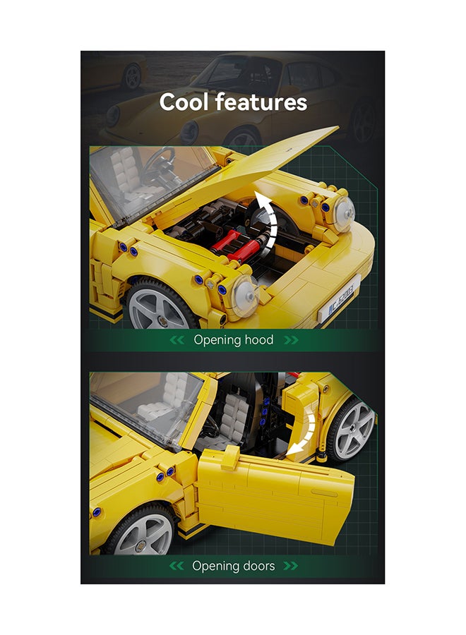 CaDA CaDA Remote Control Car Toy Building Blocks Yellow Ruf Porsche CTR 2017 Yellowbird Car Officially licensed C62003W 1515pcs for +8 Years old  - Image 5