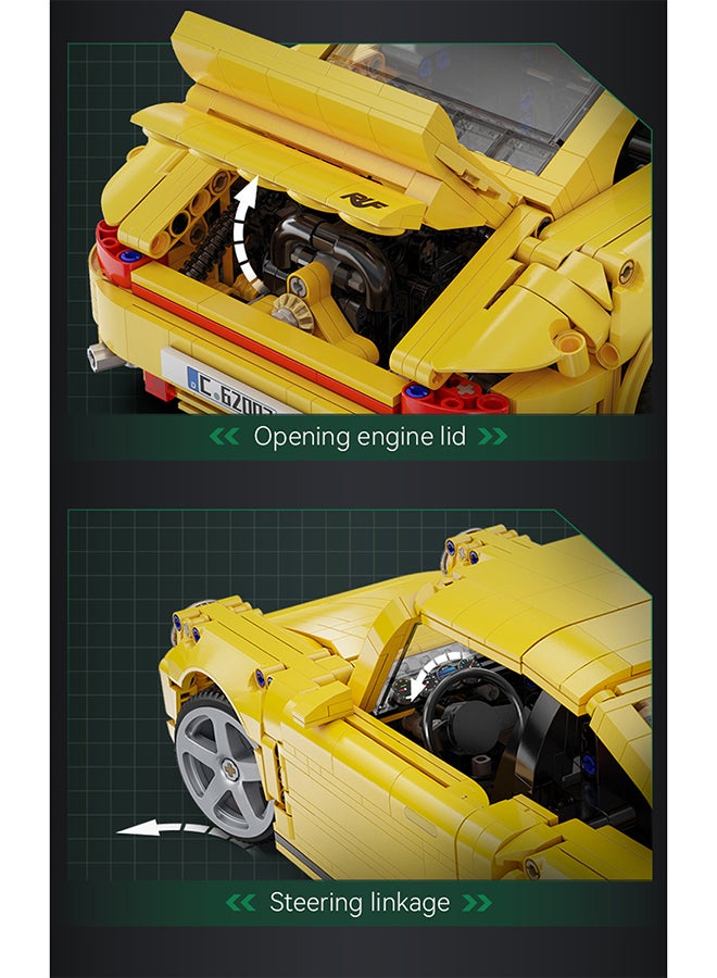 CaDA CaDA Remote Control Car Toy Building Blocks Yellow Ruf Porsche CTR 2017 Yellowbird Car Officially licensed C62003W 1515pcs for +8 Years old  - Image 4