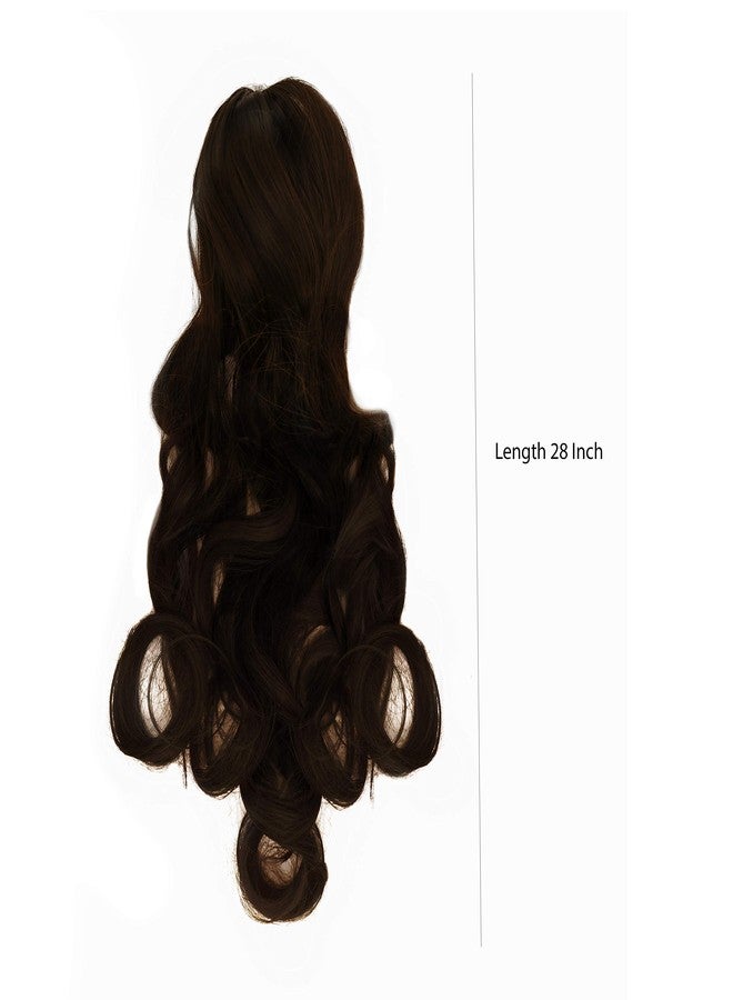Rapidsflow® Curly Clutcher Ponytail Hair Extensions For Women And Girls Dark Brown - Image 2