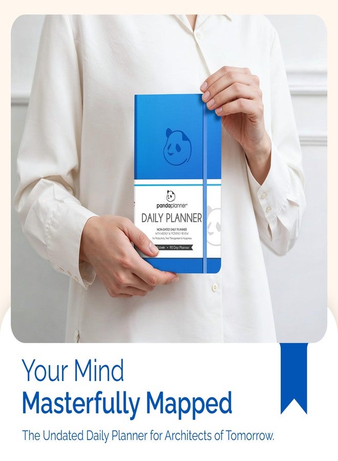 Panda Planner Classic A5 Daily Planner 2026 - Undated Daily & Quarterly Planner with Hourly Schedule, Productivity Calendar, To Do List, Goal Planner, Habit Tracker & Gratitude Journal for Home or Office - Blue - Image 2