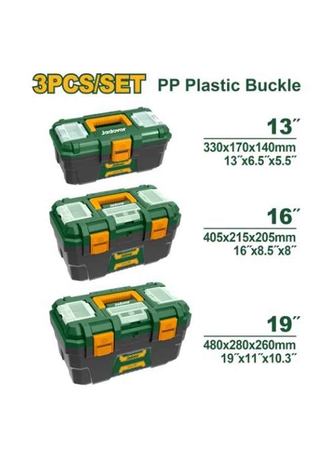 Jadever Jadever 3 Pcs Plastic Tool Boxes Set Jdtb2103 - Image 2